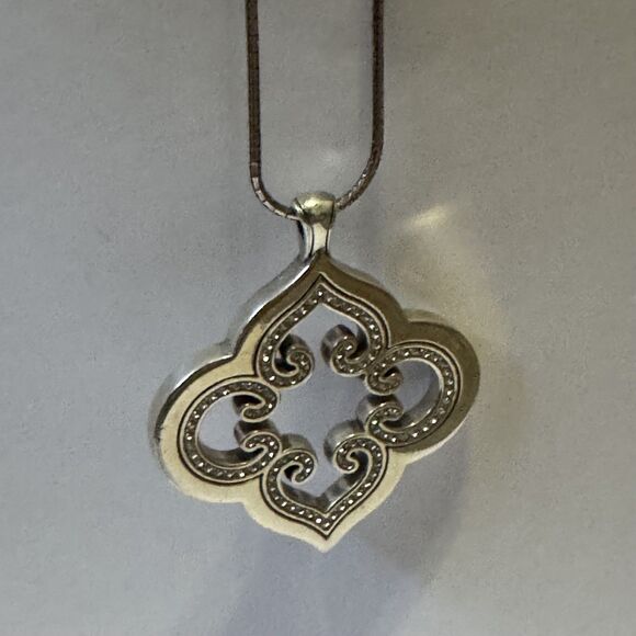 Brighton Pendant Necklace Toledo Mido 14.5" Silver Rhinestone Scroll Snake Chain - Picture 4 of 8